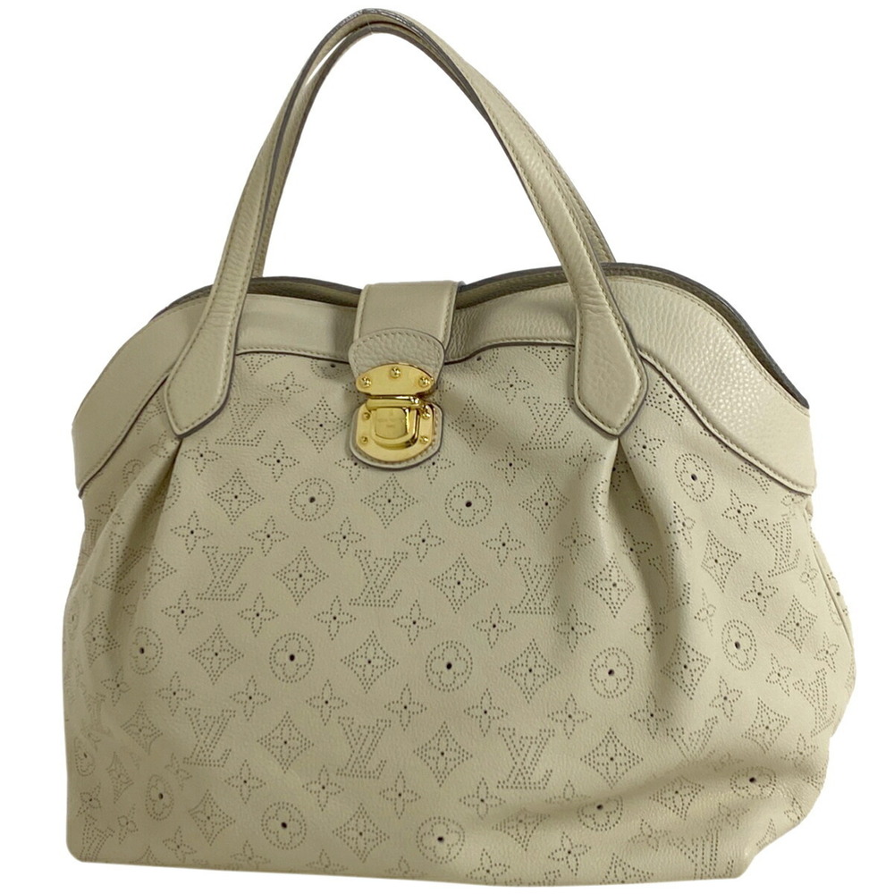 Louis Vuitton Shields Tote Bag Handbag Monogram Mahina Run Ivory White